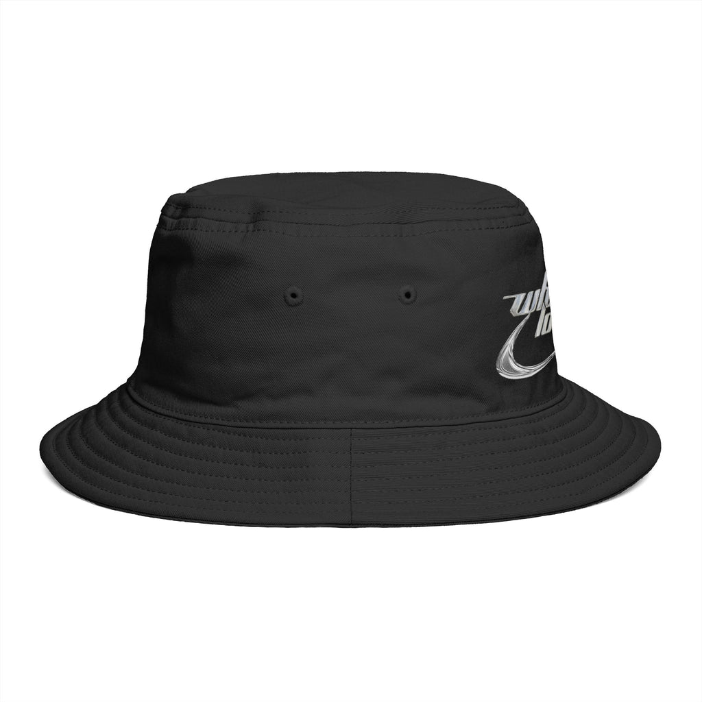 Bucket Hat — White Locust Retro Logo Embroidered Cotton Sun Hat