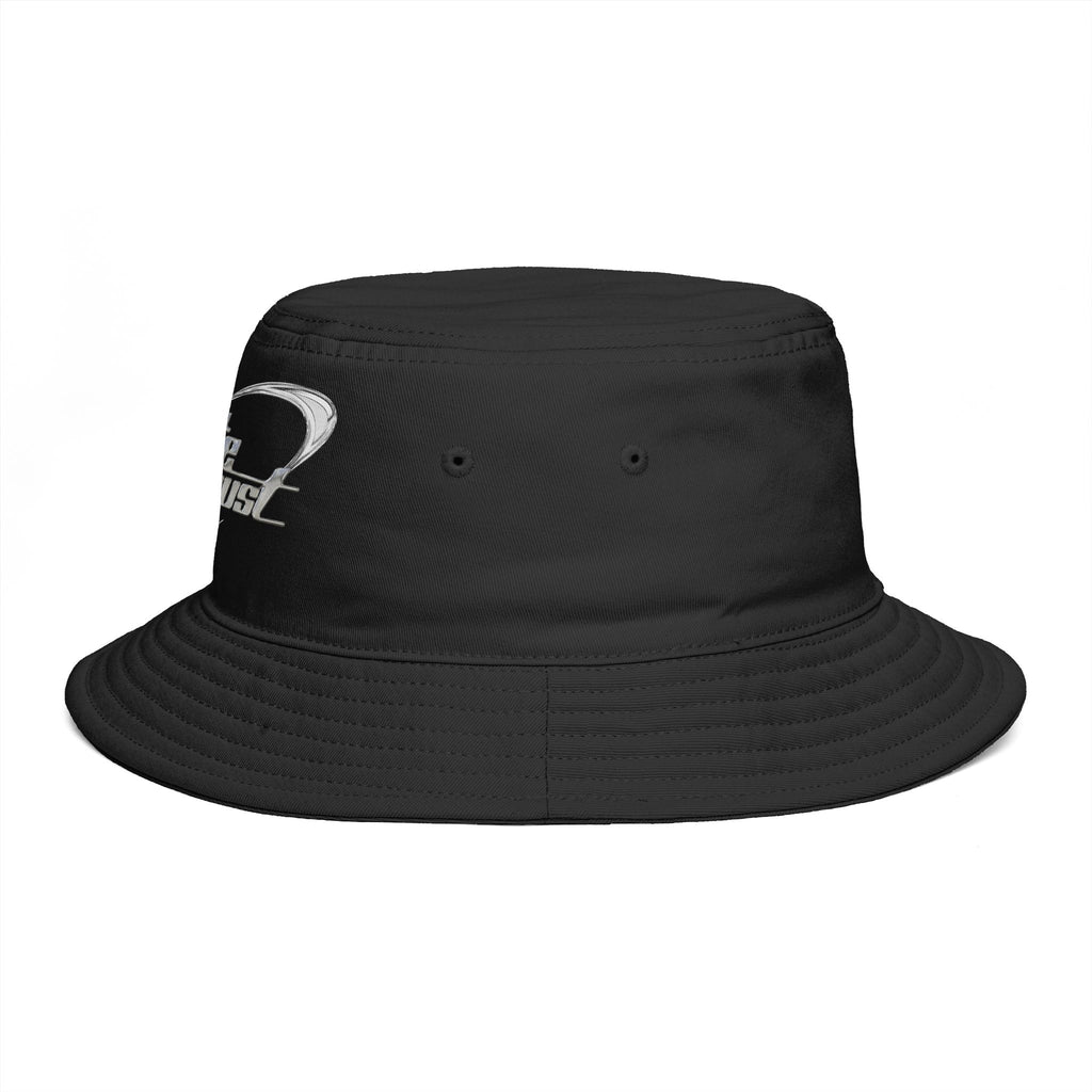 Bucket Hat — White Locust Retro Logo Embroidered Cotton Sun Hat