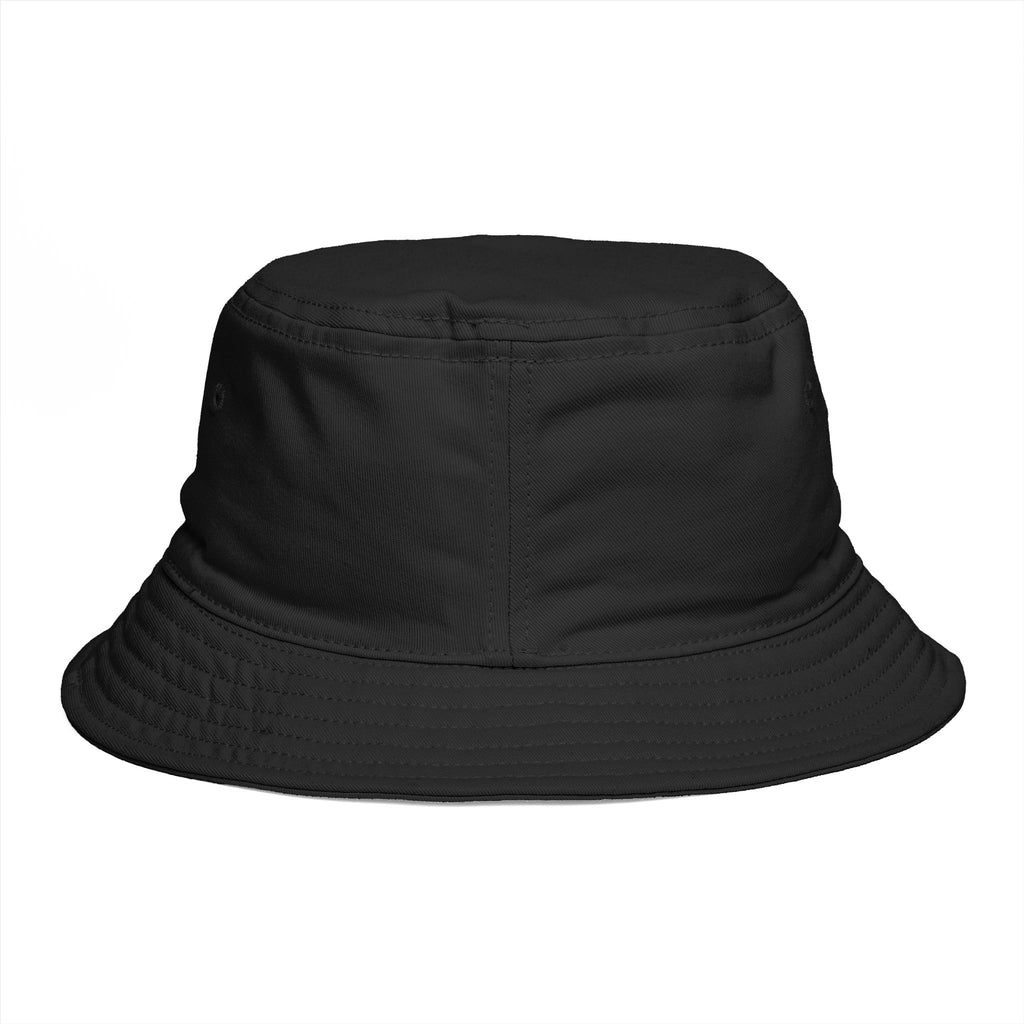 Bucket Hat — White Locust Retro Logo Embroidered Cotton Sun Hat