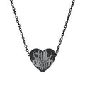 Till Death Engraved Heart Necklace | Gothic Streetwear Accessory
