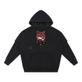 Deconstructed Raw Edge Seam Detail - Heavyweight 420 GSM Hoodie - White Locust Capital

Snow Wash Texture Detail on Black Cotton Hoodie - 90's Aesthetic - The Swarm Drop 01