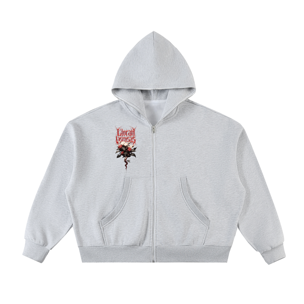 Cristian Castro Sudadera | Fleeced Full-Zip Boxy Hoodie