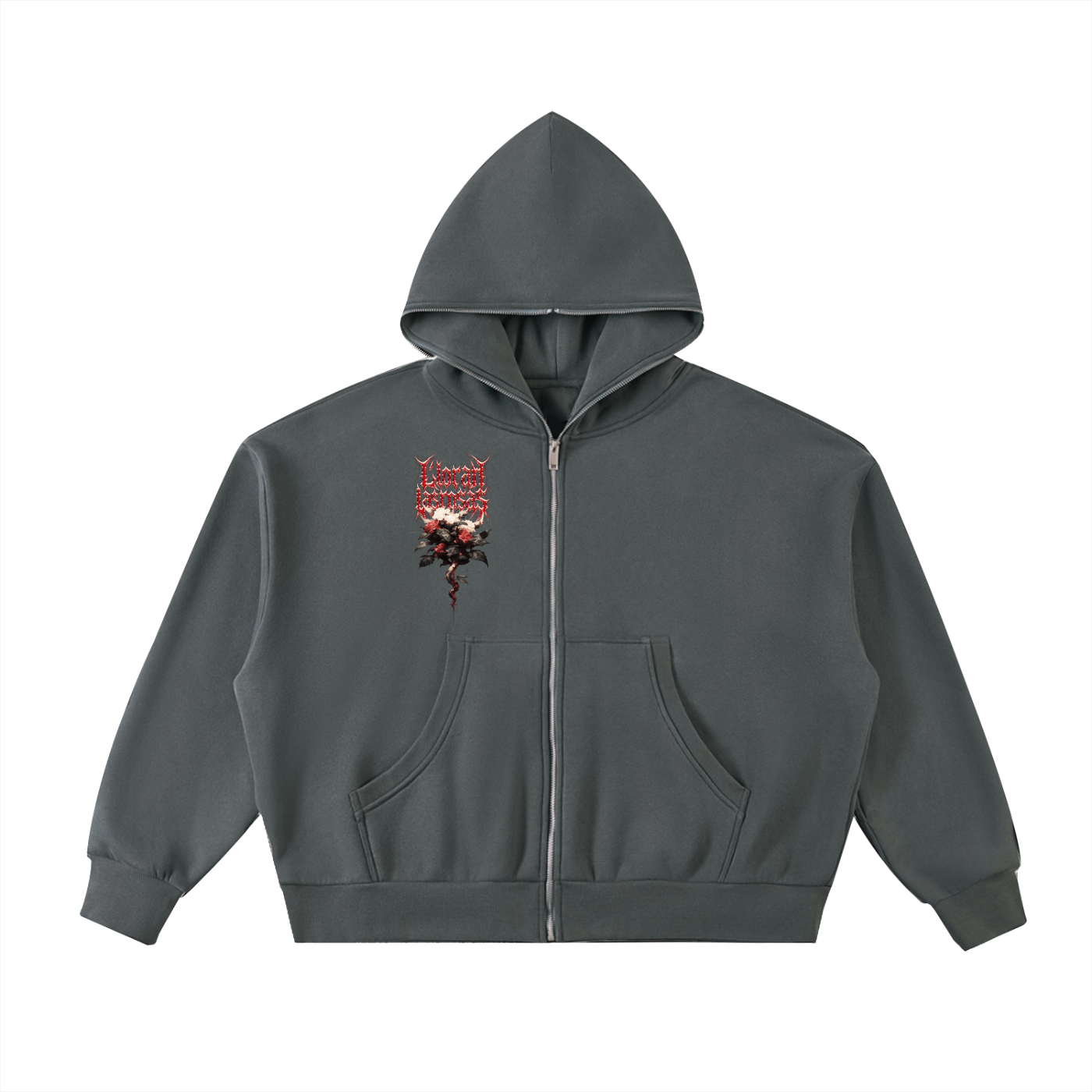 Cristian Castro Sudadera | Fleeced Full-Zip Boxy Hoodie