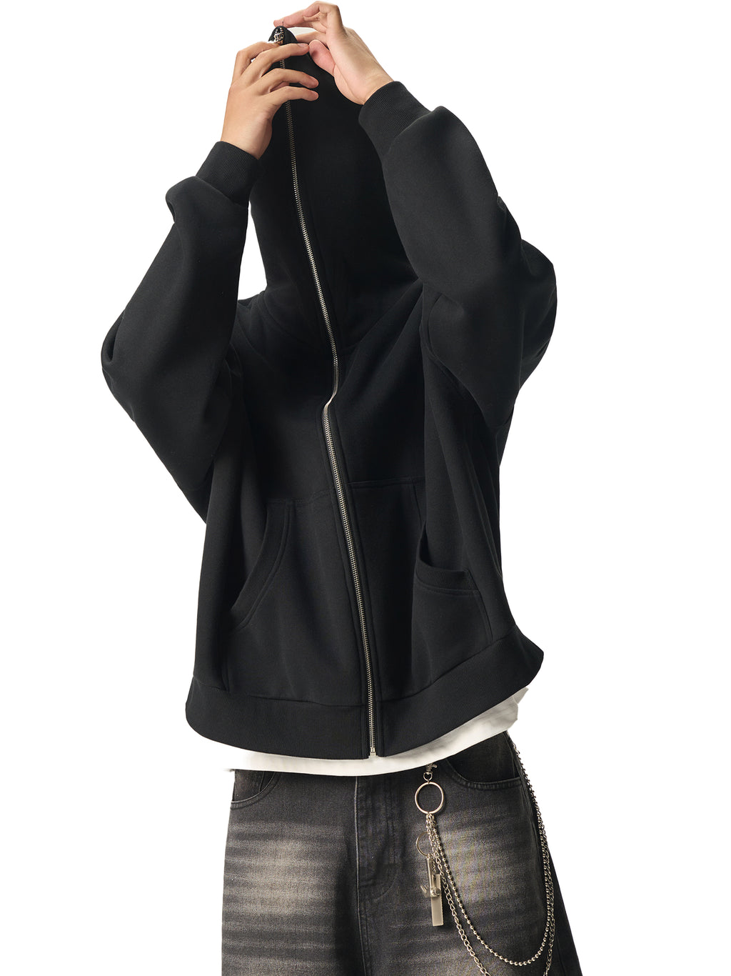Cristian Castro Sudadera | Fleeced Full-Zip Boxy Hoodie